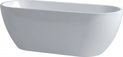 Clou InBe vrijstaand ligbad ovaal met stop/go plug en sifon wit acryl