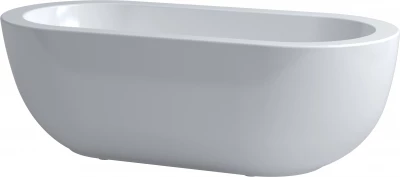 Clou InBe vrijstaand ligbad ovaal met stop/go plug en sifon ovaal wit acryl