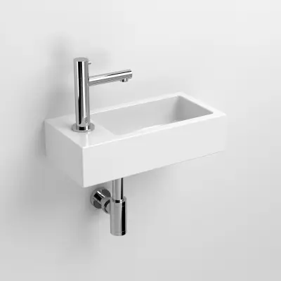 Clou Flush 3 fontein met kraangat links met plug wit keramiek