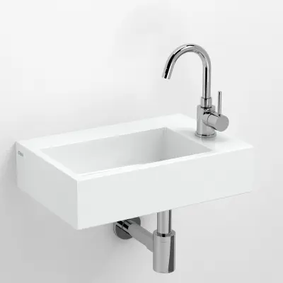 Clou Flush fontein (flush 2 plus) met kraangat zonder plug wit keramiek