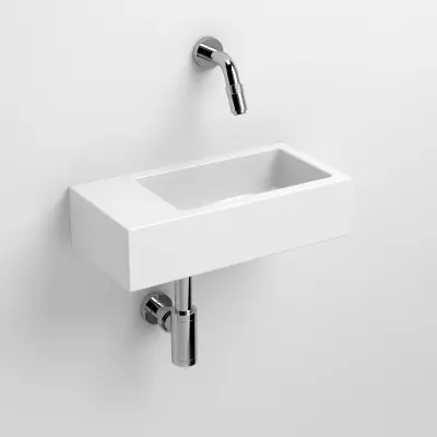 Clou Flush 3 fontein zonder kraangat links met plug wit keramiek