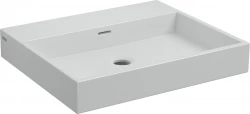 Clou Wash Me wastafel met 3 voorbewerkte kraangaten zonder plug wit keramiek