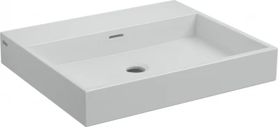 Clou Wash Me wastafel met 3 voorbewerkte kraangaten zonder plug wit keramiek