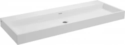 Clou Wash Me wastafel met 7 voorbewerkte kraangaten zonder plug solid surface