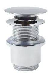 Clou InBe stop/go afvoerplug voor wastafels met platte afdekkap zonder overloopgat rond chroom