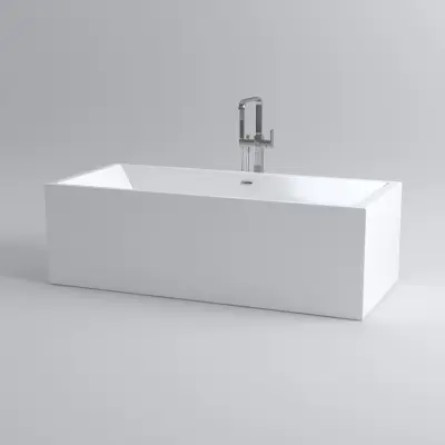 Clou InBe vrijstaand ligbad rechthoekig met stop/go plug en sifon wit acryl