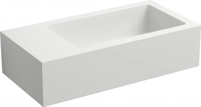 Clou Flush fontein met voorbewerkt kraangat links met plug solid surface
