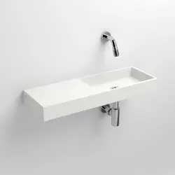 Clou Mini Wash Me fontein met voorbewerkt kraangat links zonder plug mineral marmer