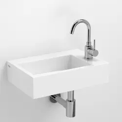 Clou Flush 2 fontein met voorbewerkt kraangat zonder plug mineral marmer