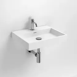 Clou Wash Me wastafel met 3 voorbewerkte kraangaten zonder plug solid surface