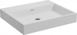 Clou Wash Me wastafel met 3 voorbewerkte kraangaten zonder plug solid surface