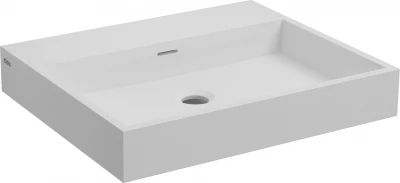 Clou Wash Me wastafel met 3 voorbewerkte kraangaten zonder plug solid surface