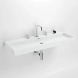 Clou Wash Me wastafel met 7 voorbewerkte kraangaten zonder plug wit keramiek