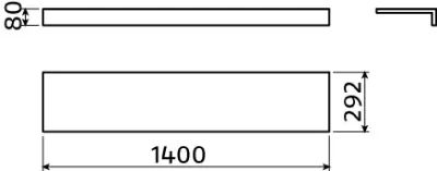 Clou Mini Match Me planchet 140x29,2x8 wit hoogglans gelakt ral9016 zonder uitsparing t.b.v. flexibele plaatsing van de fontein inclusief bevestigingsbeugels