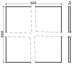 Clou Look at Me spiegel 5mm dik f.p. geslepen zonder ophangsysteem TechnicalDrawing-Basic