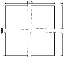 Clou Look at Me spiegel 5mm dik f.p. geslepen zonder ophangsysteem TechnicalDrawing-Basic