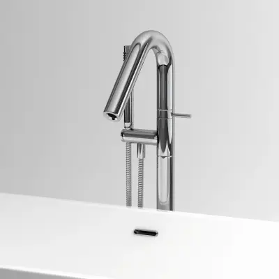 Clou Xo vrijstaande badmengkraan type 8 met handdouche chroom