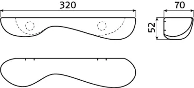 Clou Cliff planchet 32x7x5,2 wit keramiek