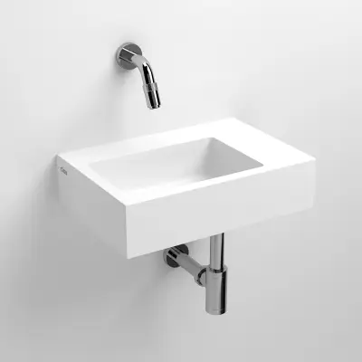Clou Flush fontein (flush 2) met voorbewerkt kraangat met plug solid surface