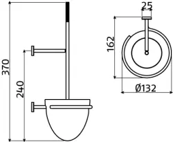 Clou Slim toiletborstelgarnituur wandmodel rvs geborsteld en solid surface