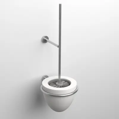 Clou Slim toiletborstelgarnituur wandmodel rvs geborsteld en solid surface
