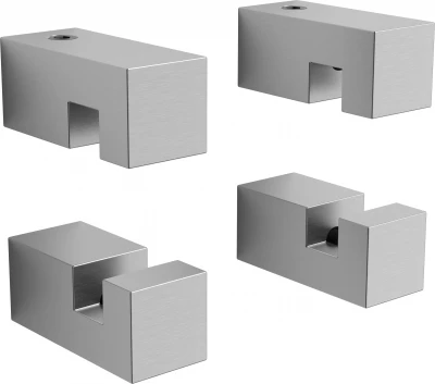 Clou Hold Me set à 4 spiegelklemmen vierkant rvs geborsteld