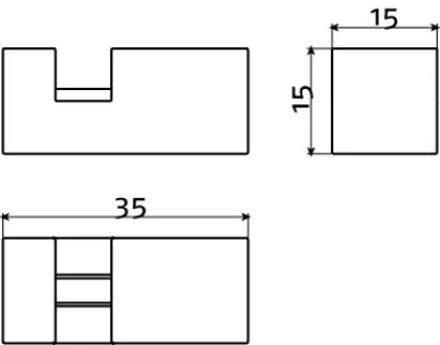 Clou Hold Me set à 4 spiegelklemmen vierkant rvs geborsteld