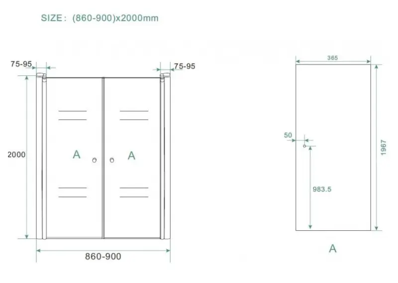 Stern Inloopdouche 100 met zijwand 30 profielloos chroom helder glas ST4210