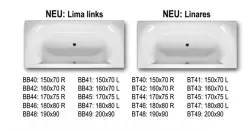 Riho Linares ligbad 180x80cm wit met dunne rand BT46