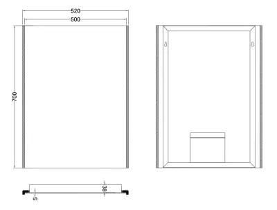 Aquadesign Dobro condensvrije spiegel 50x70 met verticale verlichting li+re BNG5070