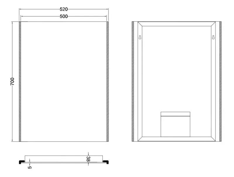 Aquadesign Dobro condensvrije spiegel 50x70 met verticale verlichting li+re BNG5070