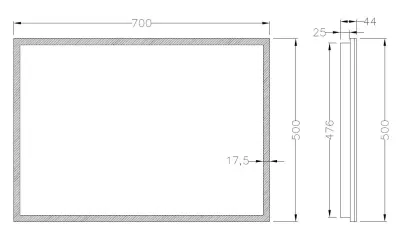 Aquadesign Grupo condensvrije spiegel 70x50 BNG7050