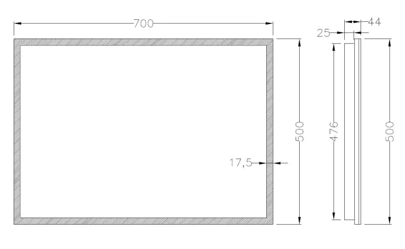 Aquadesign Grupo condensvrije spiegel met led verlichting dimbaar 120x60 BNG1206