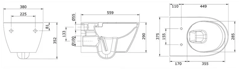 Blusani Rimless wandcloset met softclose zitting wit 1208664822