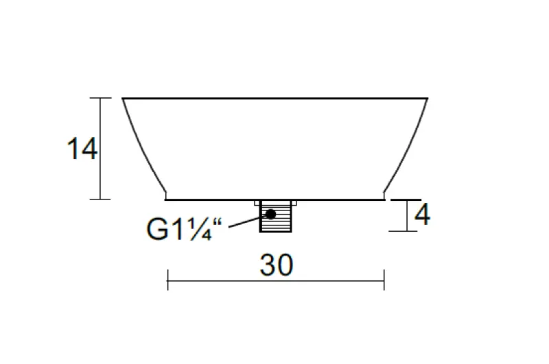 Riho Avella opbouwwastafel vierkant mat wit B42xH14cm met waste F7AN6042421110