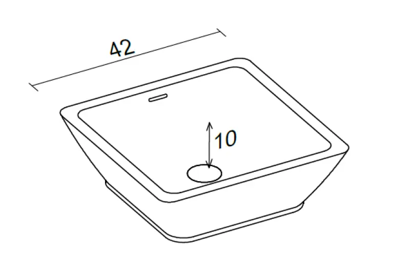 Riho Avella opbouwwastafel vierkant mat wit B42xH14cm met waste F7AN6042421110