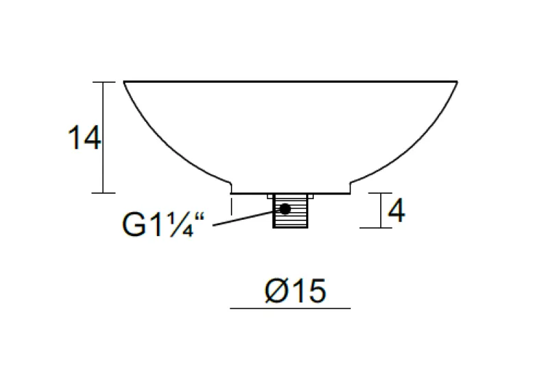 Riho Avella opbouwwastafel rond mat wit B42xH14cm met waste F7AN6042421114