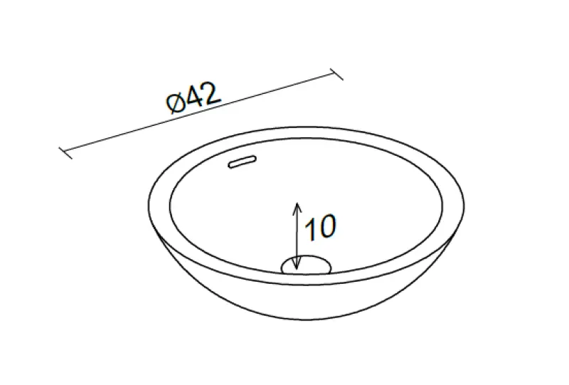 Riho Avella opbouwwastafel rond mat wit B42xH14cm met waste F7AN6042421114