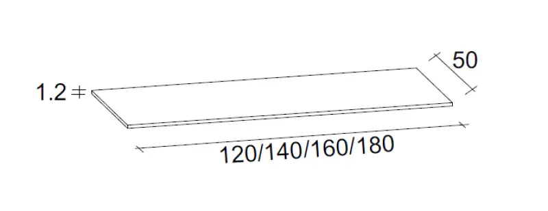 Riho Avella wastafelblad Solid Surface 160x50x1.2cm F8AN616350005