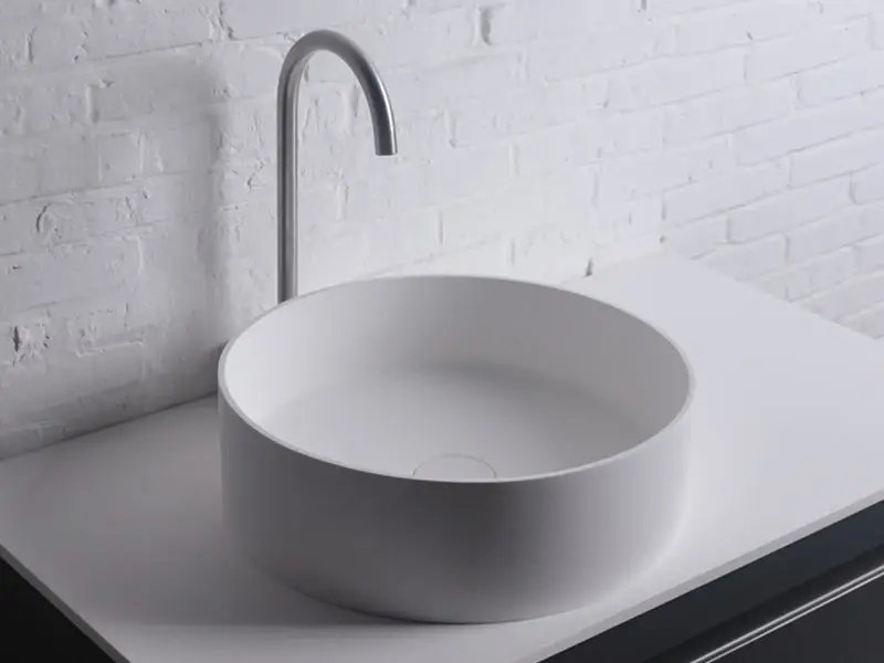 Solid-S Small opbouwwastafel rond mat wit B37xH13cm zonder overloop SOL506081