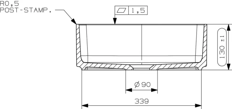 Solid-S Small opbouwwastafel vierkant mat wit B37xH13cm zonder overloop SOL306081