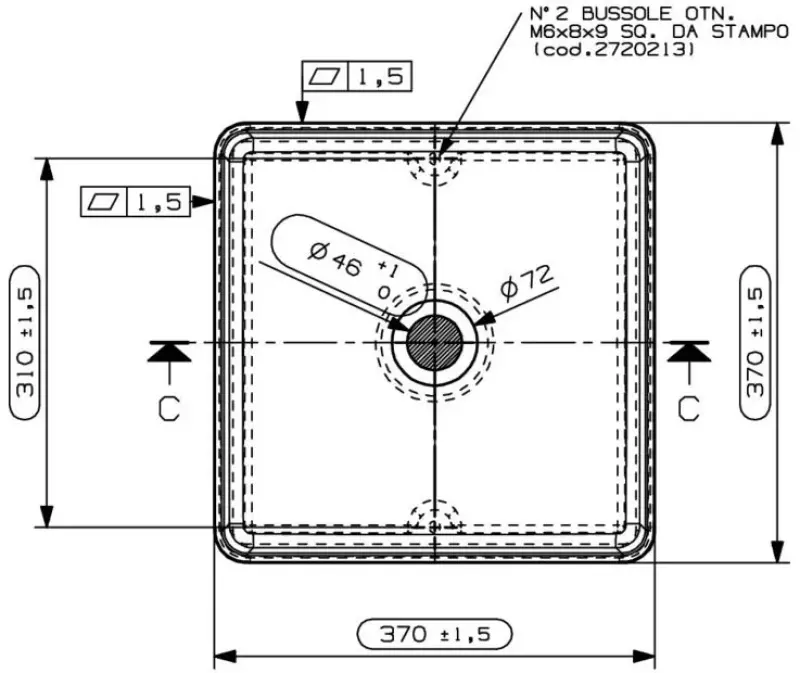 Solid-S Small opbouwwastafel vierkant mat wit B37xH13cm zonder overloop SOL306081