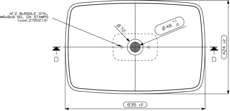 Solid-S Small opbouwwastafel rechthoek mat wit B63xD42xH12cm zonder overloop SOL116081