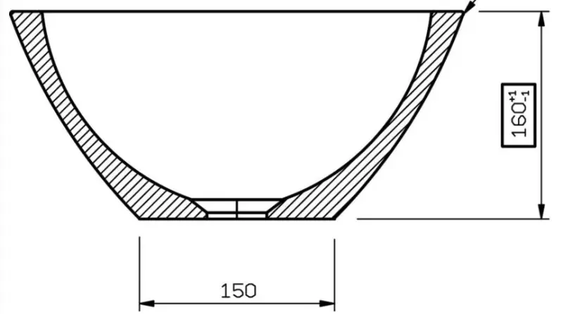 Solid-S Small opbouwwastafel ovaal mat wit B50xD35xH16cm zonder overloop SOL906081