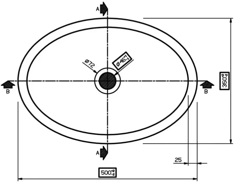 Solid-S Small opbouwwastafel ovaal mat wit B50xD35xH16cm zonder overloop SOL906081