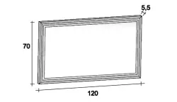 Riho Avella spiegel met touchless verlichting sensor Handsome Grey Oak 120 x 70 cm F41012007011P06