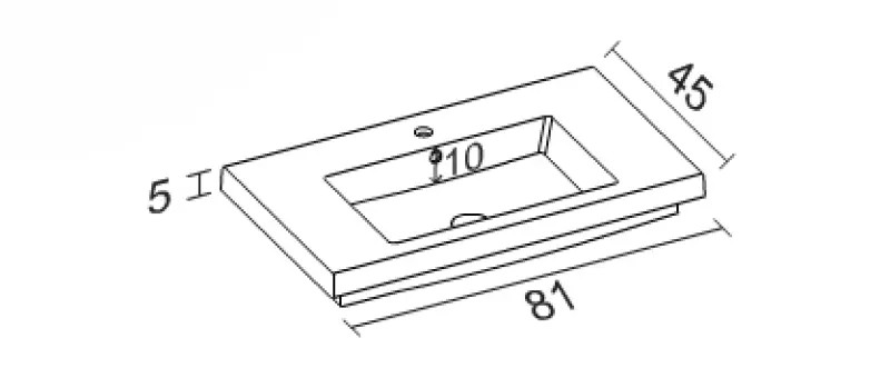 RIHO Bellizzi wastafel 81x45, 1 kraangat wit F7DE208045111