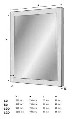 Stern Wood spiegel Grey Oak 200x70cm SW30099