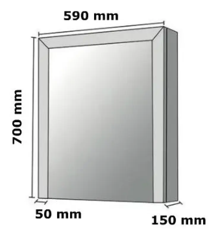 Stern Wood spiegelkast Grey Oak 60cm deur rechts SW70451R