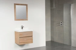 Stern Wood massief eiken badmeubelset 60x39cm wastafel wit zonder krg SW110220610